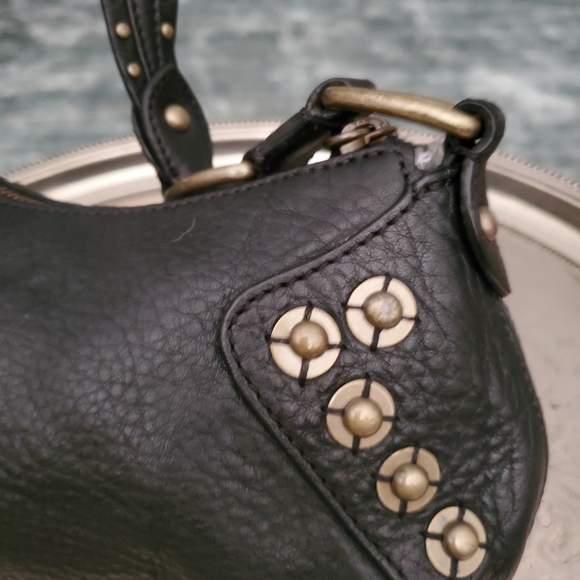 Cole Haan purse black stud leather Harley Davidson - Picture 11 of 17